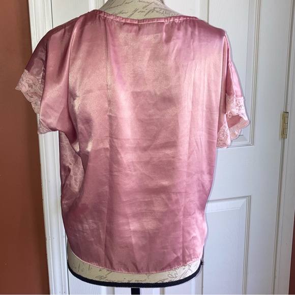 Vintage Victorias Secret Gold Label Top Bow Lace Embellished Sleepshirt 70s 80s - Picture 7 of 9